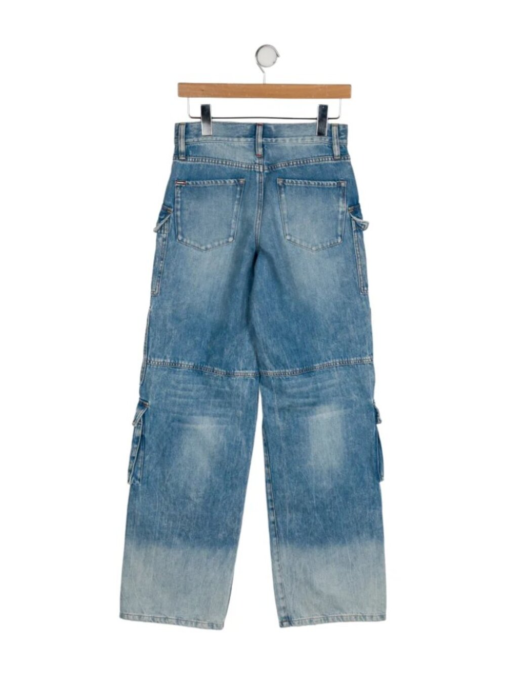NWT Alice + Olivia Cay Baggy Denim Cargo Jeans in Brea Blue - Size 25 - Picture 5 of 5